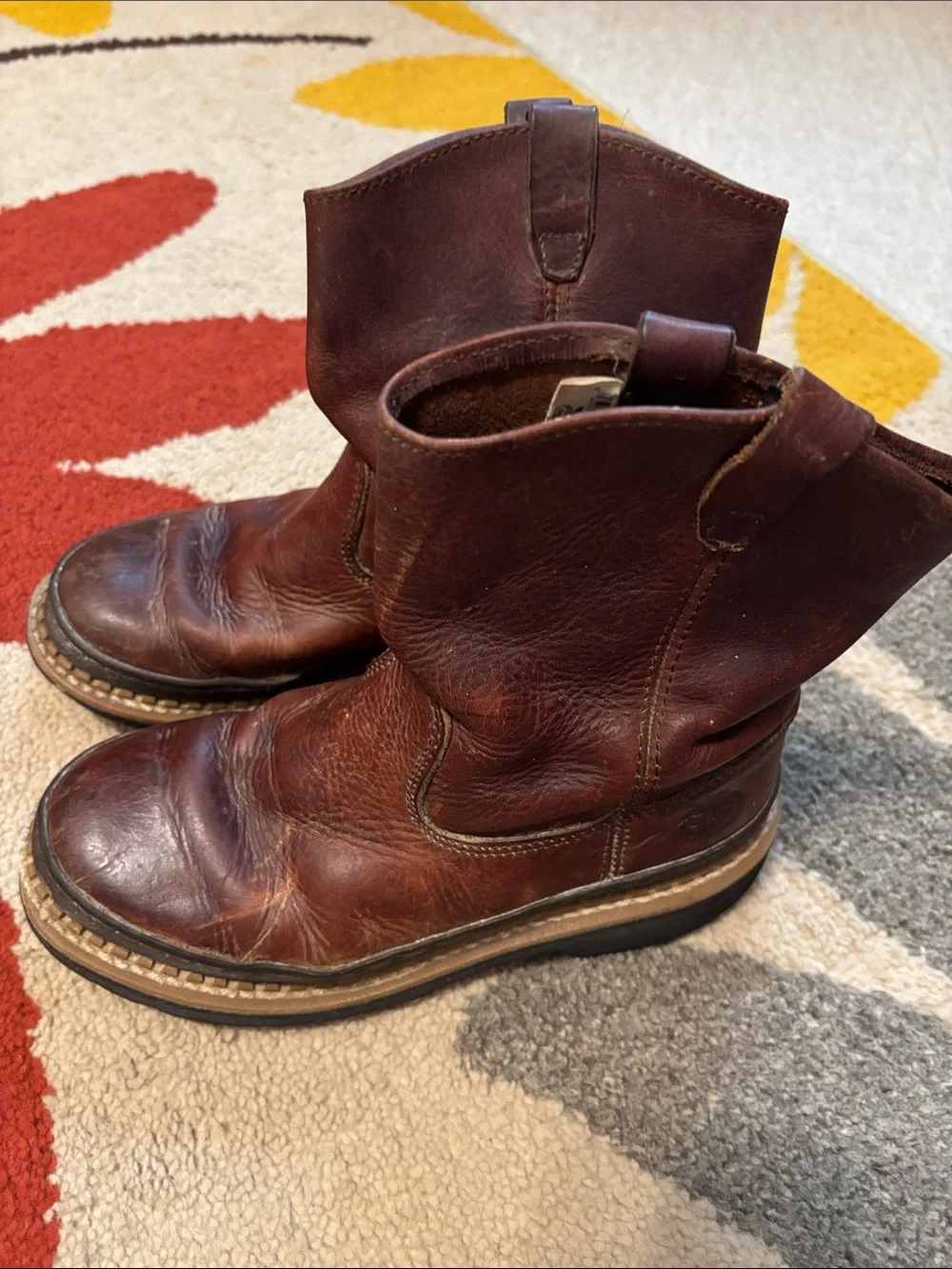 Boys, Georgia boot brown leather well-maintained “work” Boots